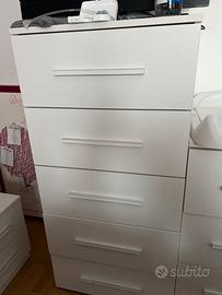 Cassettiera legno bianco