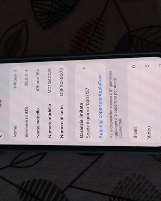 IPhone 16e colore nero 128gb