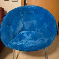 Sedia in tessuto apri e chiudi azzurra