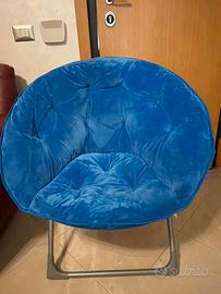 Sedia in tessuto apri e chiudi azzurra