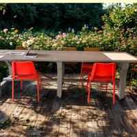 Tavolo da esterno grande in legno massello 300 cm