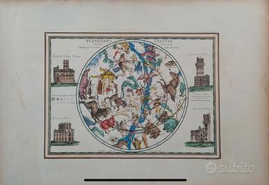 Planisfero antico Cassini 1800 mappa