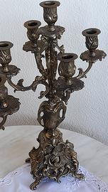 Candelabro in ottone a quattro braccia h 40 cm