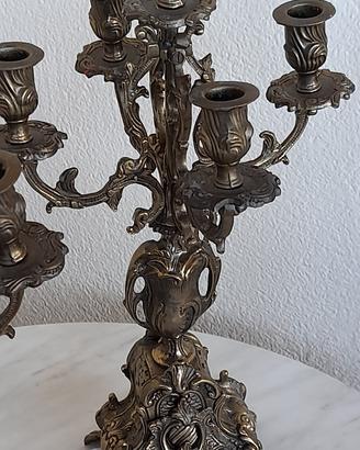 Candelabro in ottone a quattro braccia h 40 cm
