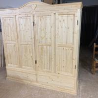 Armadio 4 porte 2 cassetti abete