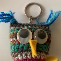 Potachiave artigianale gufo in lana