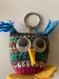 Potachiave artigianale gufo in lana