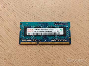2Gb memoria RAM DDR3 Hynix per PC portatili
