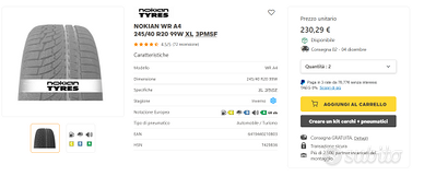 Gomme Invernali Nokian WR A4 245/40 R20 99W XL