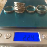 4 anelli argento 925 peso totale 22.41