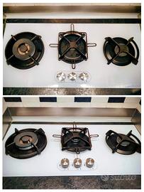 PIANO COTTURA A GAS 3 FUOCHI BIANCO 35 X 77 cm
