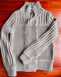 Cardigan doppiopetto Benetton grigio/salvia