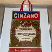 CINZANO VERMOUTH BORSA SHOPPER IN TELA PLASTIFICAT
