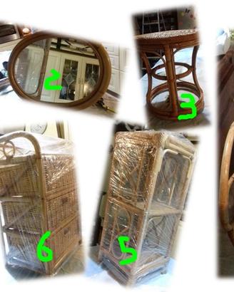 ARREDO MOBILIO BAMBU MIDOLLINO GIUNCO RATTAN