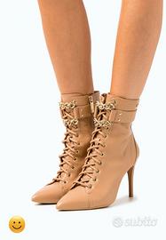 Stivaletti con tacco Liu Jo, pelle, beige, n.42