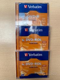 Lotto 3 DVD-R Verbatim Nuovi