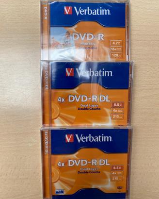 Lotto 3 DVD-R Verbatim Nuovi