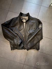 Giubbotto bomber in pelle Motor Oil