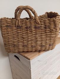 Antica borsa in paglia anni  20. 30