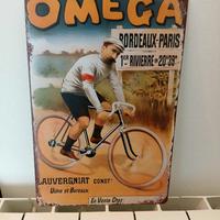 insegna da parete in metallo arte retrò Omega