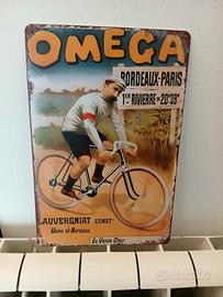 insegna da parete in metallo arte retrò Omega