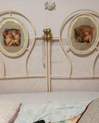 2 testate + 2 pedane con medaglione decoupage