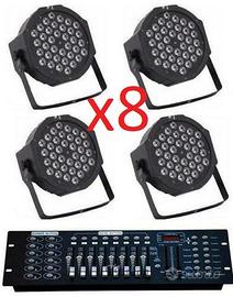 Centralina luci DMX + 8 PAR LED FARO RGB 36 LED