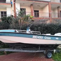 barca Rio 4,50 cross+evinrude etec 40 +carello 