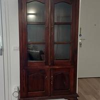 Vetrinetta in legno massello teak stile classico