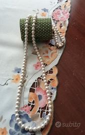 collana di perle vintage d'epoca con gancio 