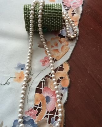 collana di perle vintage d'epoca con gancio 