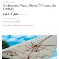 Ombrellone 4 bracci. 1 braccio 4x4 metri