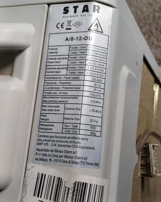 Condizionatore STAR A/8-12-OU Monosplit 12000 BTU 