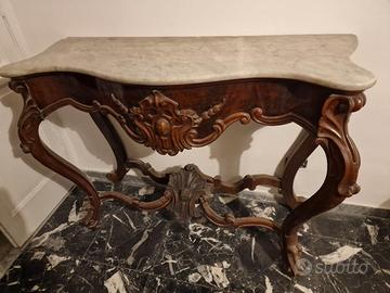 console dell'800 in noce marmo originale