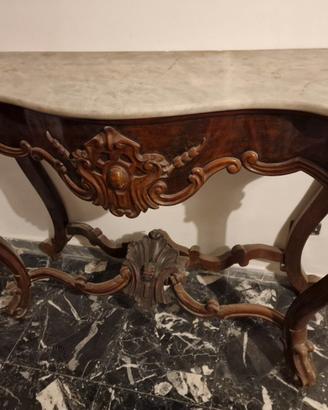 console dell'800 in noce marmo originale