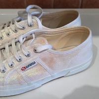 Superga bianche brillantinate