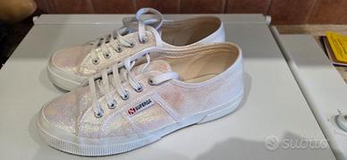 Superga bianche brillantinate