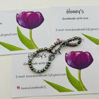 bracciale in perle piccole azzurre e oro