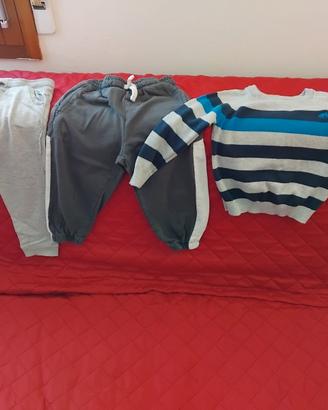 1 maglioncino e 2 pantaloni taglia 92 cm