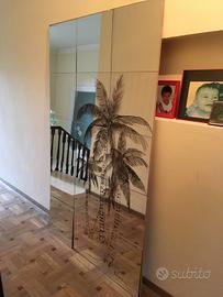 Specchio da arredamendo con serigrafia di palme
