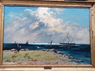 Dipinto firmato rené gourdon 80x60 olio su tela