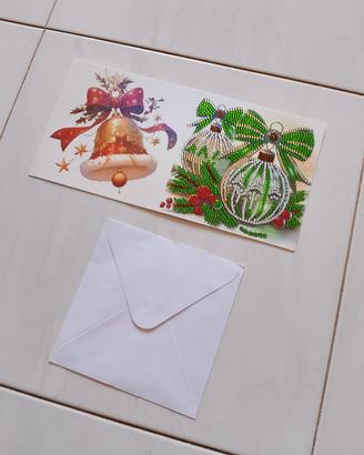 Biglietto Natale Diamond Painting Palline