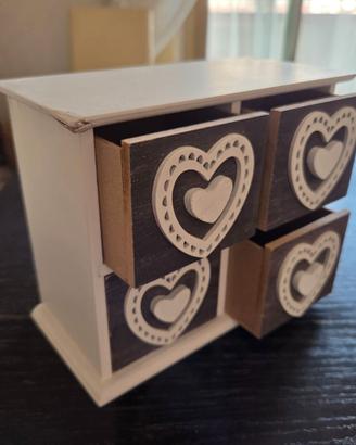 Mini cassettiera portaoggetti in legno