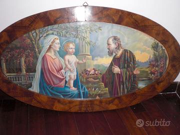 quadro ovale sopraletto intarsiato