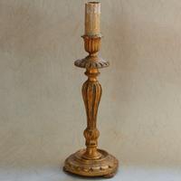 Abatjour in Legno Dorato Antica (Stelo e paralume)