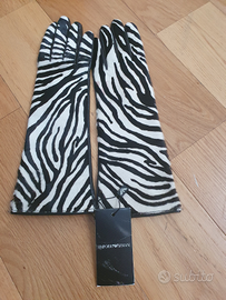 EMPORIO ARMANI Guanti lunghi nuovi zebrati