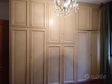 Armadio stile ven. - Comò + 2 comodini legno