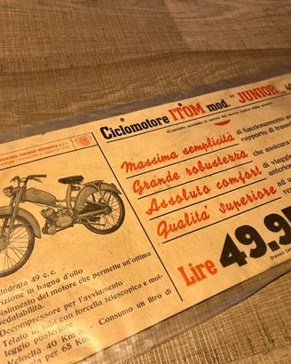 Ciclomotore ITOM junior 49 Depliant concessionaria