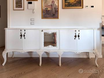 Credenza buffet stile veneziano laccata bianca