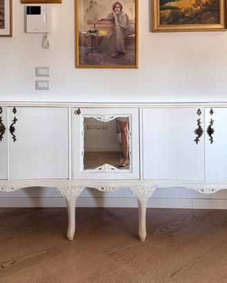 Credenza buffet stile veneziano laccata bianca